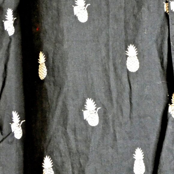 Molokai Surf Co. Men Shirt Size XL Black Pineapples Hawaiian Cotton Short Sleeve - Picture 3 of 11